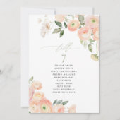 Blush & Sage Groene Tafel Nummer Zitplaatskaart Kaart (Voorkant)