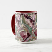 Blush Sage Marmeren Mok Luxe Abstracte Koffiebeker (Voorkant links)