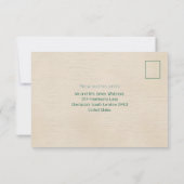 Blush & Sage met Waterverf Foliage Wedding RSVP Kaartje (Achterkant)