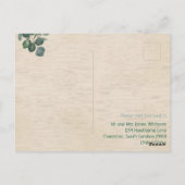 Blush & Sage met waterverfblad Bruiloft RSVP Briefkaart (Achterkant)