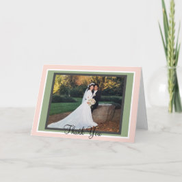 Blush Sage Monogram Weddenfoto Bedankkaart