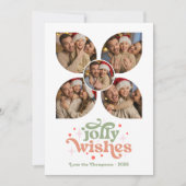 Blush & Sage Retro Foto Collage Kerstmis Feestdagenkaart (Voorkant)