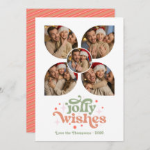 Blush & Sage Retro Foto Collage Kerstmis