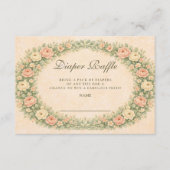 Blush Sage Rose Garden Diapper Raffle Informatiekaartje (Voorkant)