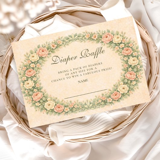 Blush Sage Rose Garden Diapper Raffle Informatiekaartje