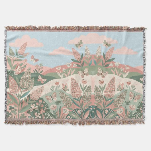 Blush & Sage Vlinderweide Deken (Voorkant)