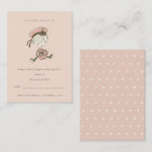 Blush Sailor Nautical Diaper Baby shower Raffle Informatiekaartje (Voorkant / Achterkant)