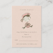 Blush Sailor Nautical Diaper Baby shower Raffle Informatiekaartje (Voorkant)