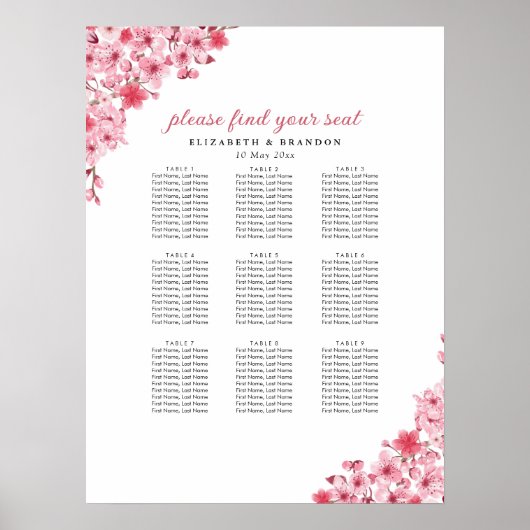 Blush Sakura Wedding – Spring Floral  Poster (Voorkant)