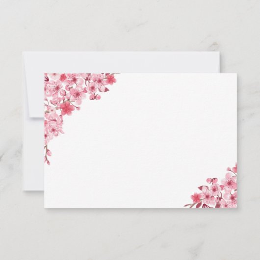 Blush Sakura Wedding – Spring Floral RSVP (Achterkant)