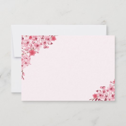 Blush Sakura Wedding – Spring Floral  RSVP (Achterkant)