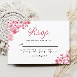 Blush Sakura Wedding – Spring Floral  RSVP Kaartje