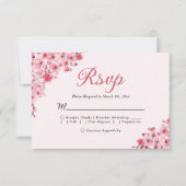 Blush Sakura Wedding – Spring Floral RSVP Kaartje (Voorkant)