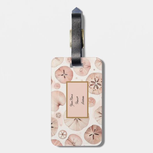 Blush Sand Dollar Strand Bagagelabel (Achterkant verticaal)