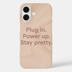 Blush & Sand Plug In Air Art iPhone 16 Hoesje