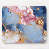 Blush & Sapphire Marble with Golden Pearls Muismat (Voorkant)