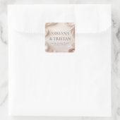 Blush Satin Fabric Elegant Wedding Vierkante Sticker (Tas)