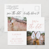 Blush Save the Date Briefkaart (Voorkant / Achterkant)
