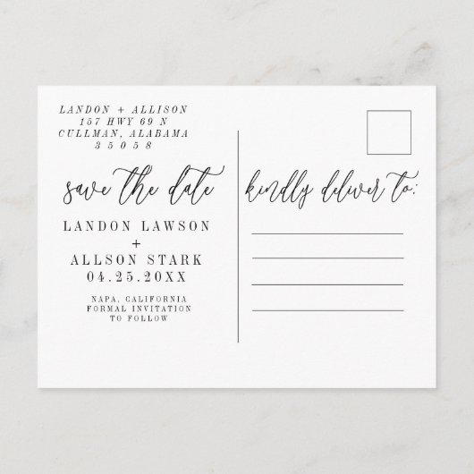 Blush Save the Date Briefkaart (Achterkant)