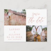 Blush Save the Date Briefkaart (Voorkant)