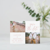 Blush Save the Date Briefkaart (Staand voorkant)