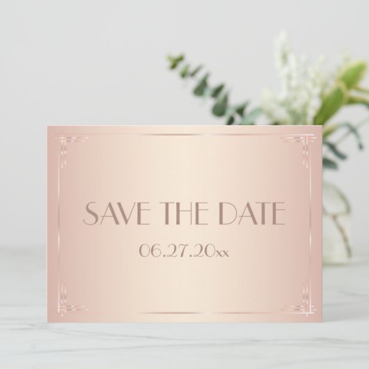 Blush Save The Date Kaart Vintage (Staand voorkant)
