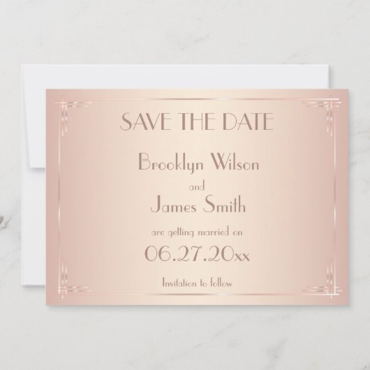 Blush Save The Date Kaart Vintage (Achterkant)