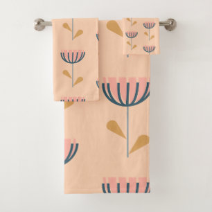 Blush Scandinavian Flower Minimum Pattern Bad Handdoek