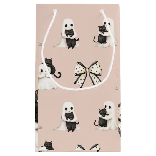 Blush Schattigee geesten en katten op Halloween Gi Klein Cadeauzakje (Achterkant)