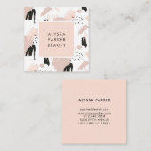 Blush Scribble | Trendy en Chic Vierkante Visitekaartje (Voorkant / Achterkant)