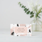 Blush Scribble | Trendy en Chic Visitekaartje (Staand voorkant)