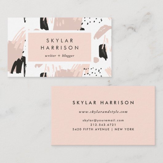 Blush Scribble | Trendy en Chic Visitekaartje (Voorkant / Achterkant)