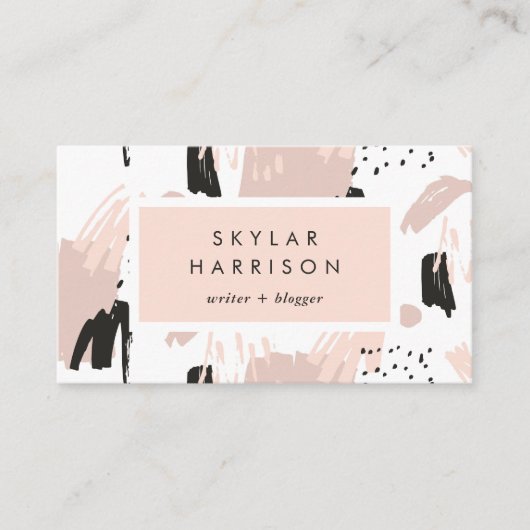 Blush Scribble | Trendy en Chic Visitekaartje (Voorkant)