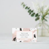 Blush Scribble | Trendy en Chic Visitekaartje (Staand voorkant)