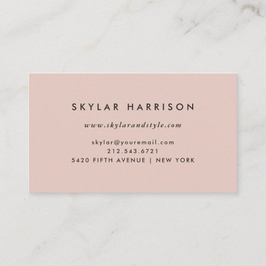 Blush Scribble | Trendy en Chic Visitekaartje (Achterkant)