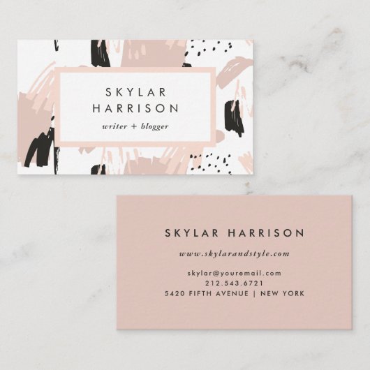 Blush Scribble | Trendy en Chic Visitekaartje (Voorkant / Achterkant)