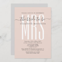 Blush Script Bridal Shower-uitnodiging