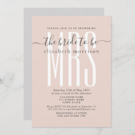 Blush Script Bridal Shower-uitnodiging Kaart