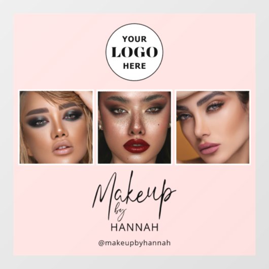 Blush Script Logo Foto Make-upstudio Raamsticker (Vel)