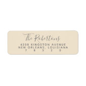 Blush Script Name Return Address Labels (Voorkant)