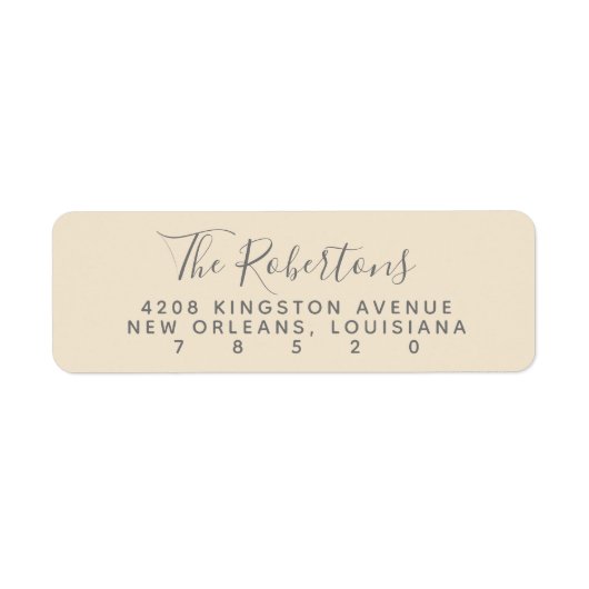 Blush Script Name Return Address Labels (Voorkant)