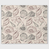 Blush Seashell Pattern Wrapping Paper Cadeaupapier (Vlak)