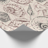 Blush Seashell Pattern Wrapping Paper Cadeaupapier (Hoek)