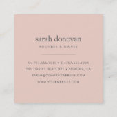 Blush Seashell Vierkante Visitekaartje (Achterkant)