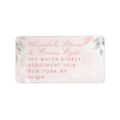 Blush Secret Garden Pink Rose Wedding Mailing Etiket (Voorkant)
