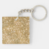 Blush Shell Glam Gold Glitter Palm Tree Sleutelhanger (Achterkant)