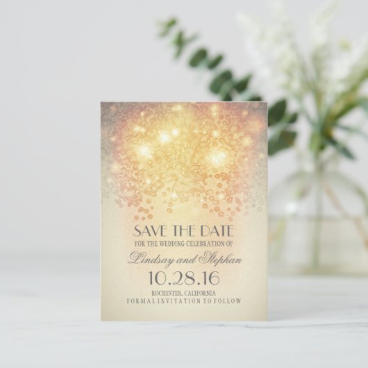 Blush Shimmer Elegant Sla de datum briefkaarten (Staand voorkant)