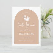 Blush Silhouette Arch Easter Brunch Kaart (Staand voorkant)