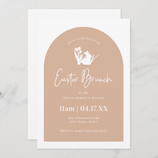 Blush Silhouette Arch Easter Brunch Kaart (Voorkant / Achterkant)