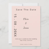 Blush Silk Pink Whispered Peta Modern Script photo Save The Date (Achterkant)